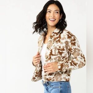 Sonoma Women's Brown and Cream Utility Jacket